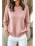 Women's Ribbed Crew Neck Knit Jumper