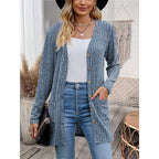 Women's Twisted Front Asymmetric Knit Cardigan