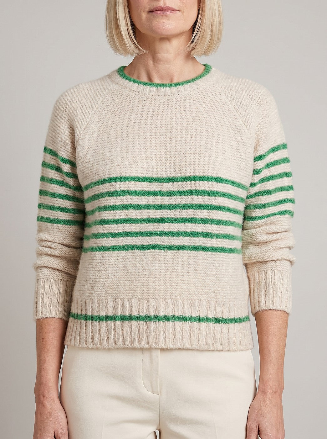 Women's Soft Touch Brushed Stripe Winter Jumper