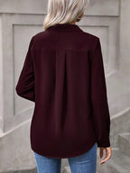 Women's Relaxed Fit Button Through Crepe Shirt