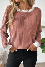 Women's Ribbed Long Sleeve Knit Jumper