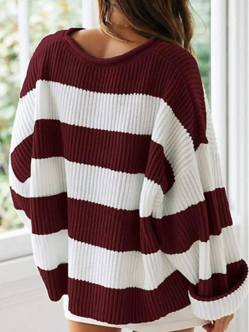 Women's Oversized Chunky Knit Stripe Jumper