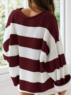 Women's Oversized Chunky Knit Stripe Jumper