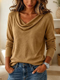 Women's Draped Collar Soft Knit Jumper