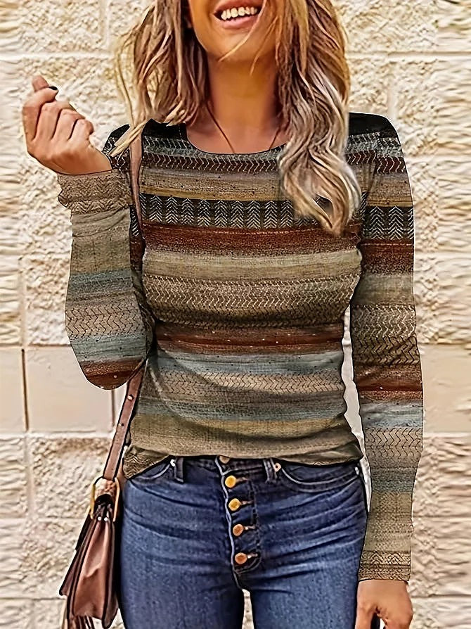 Women's Fair Isle Pattern Round Neck Jumper