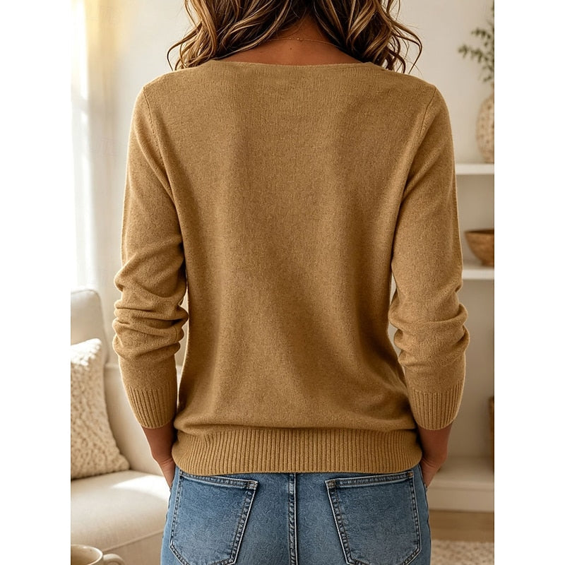 Women's Draped Collar Soft Knit Jumper