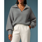 Women's V Neck Drawstring Hooded Jumper