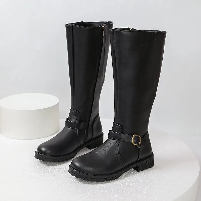 Women's Buckle High Leg Boots