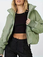 Women's Cropped Quilted Puffer Jacket