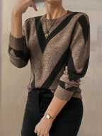 Women's Patterned Round Neck Knitted Jumper