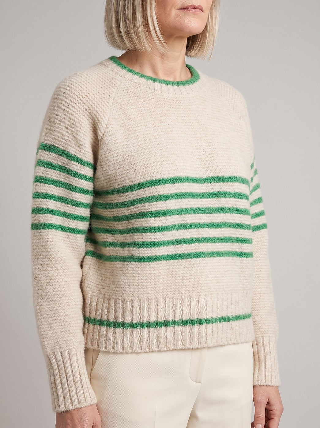 Women's Soft Touch Brushed Stripe Winter Jumper
