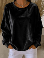 Women's Round Neck Brushed Sweatshirt Top