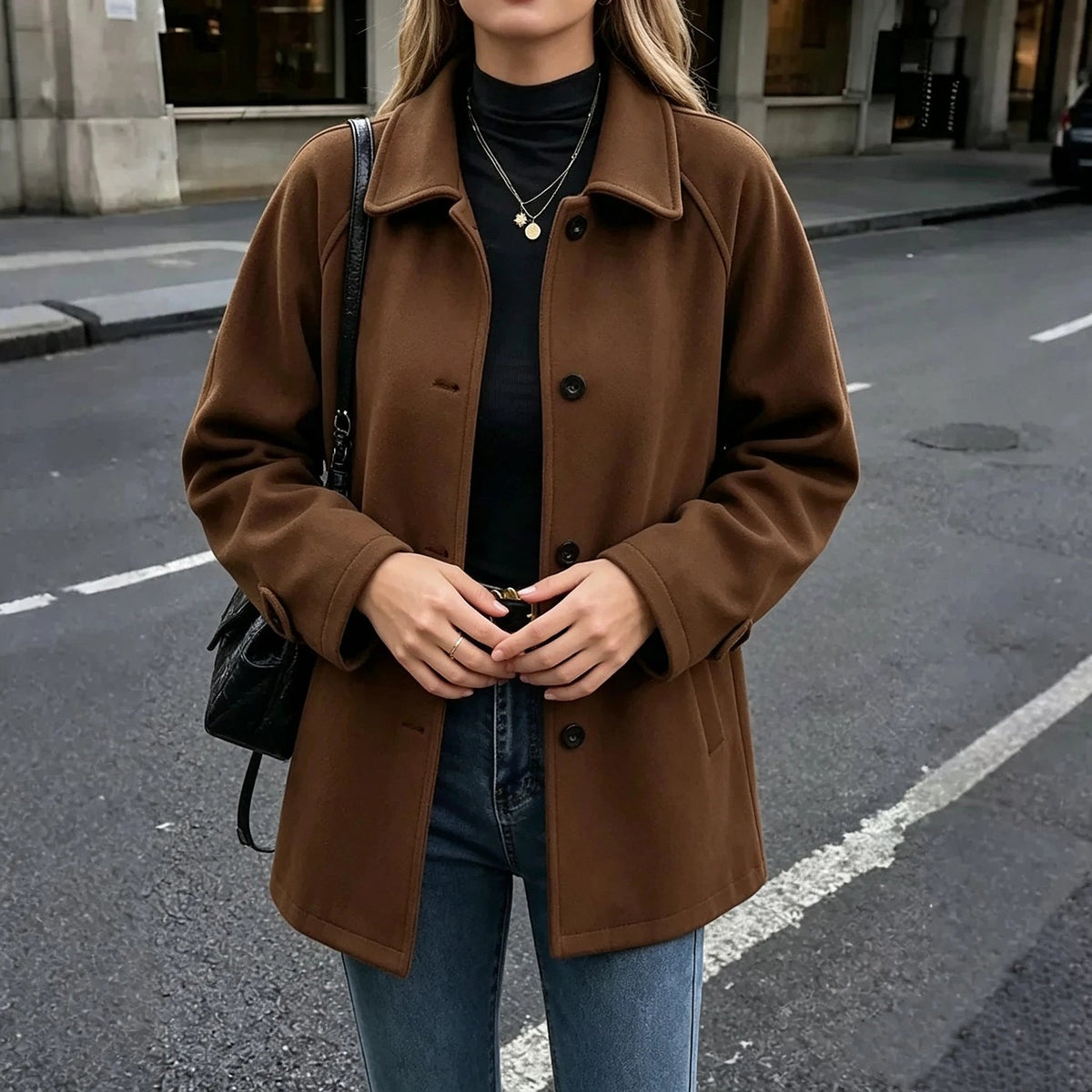 Women's Felted Single Breasted Coat