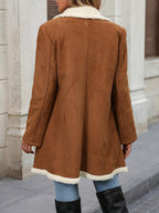 Women's Faux Suede Borg Lined Coat