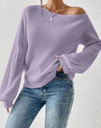 Women's Off Shoulder Slouchy Knit Jumper