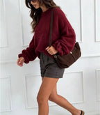 Women's Textured Round Neck Knit Jumper