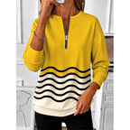 Women's Floral Graphic Zip Neck Jumper