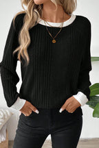 Women's Ribbed Long Sleeve Knit Jumper