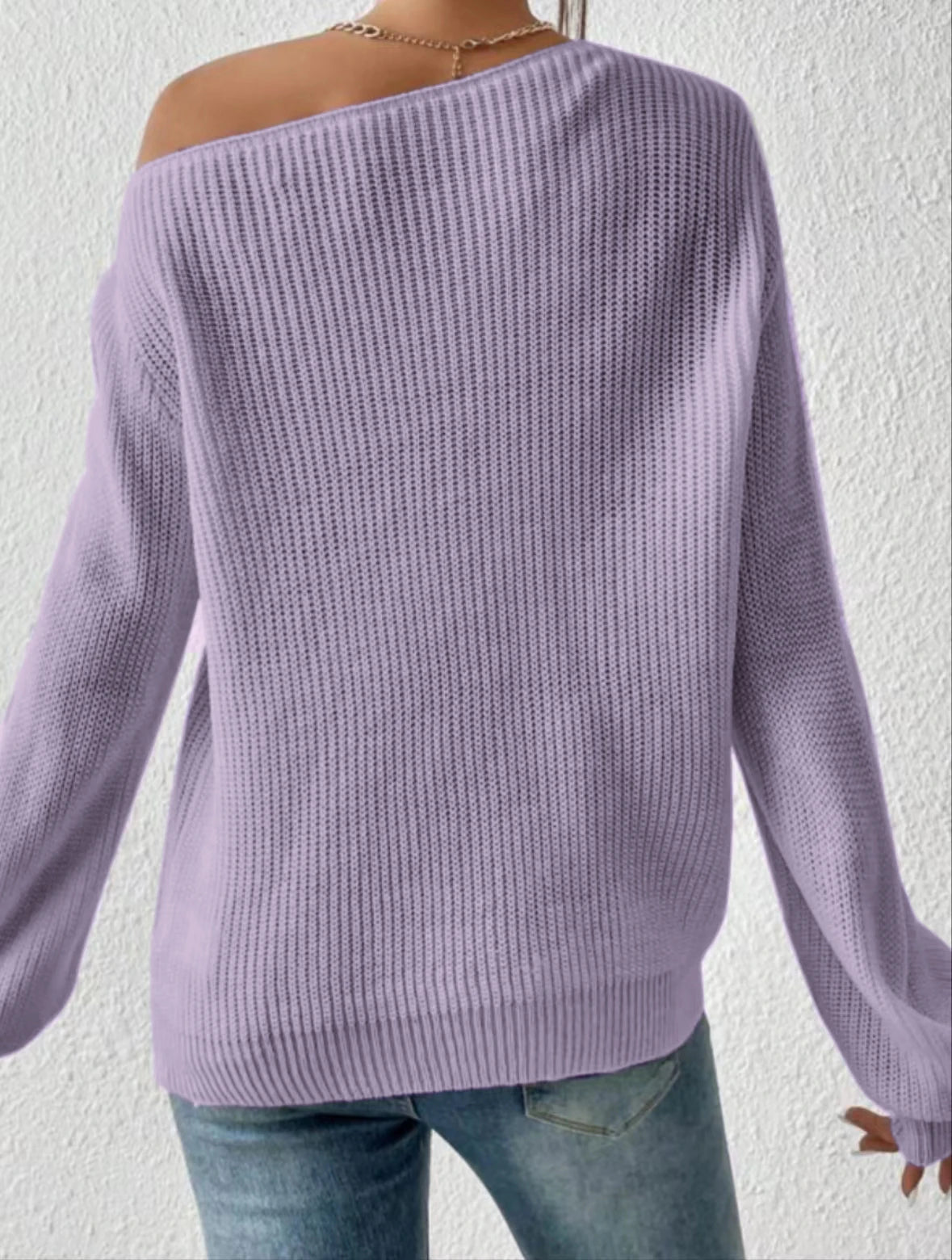 Women's Off Shoulder Slouchy Knit Jumper