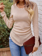 Women's Dipped Hem V Neck Jumper