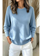 Women's Ribbed Crew Neck Knit Jumper