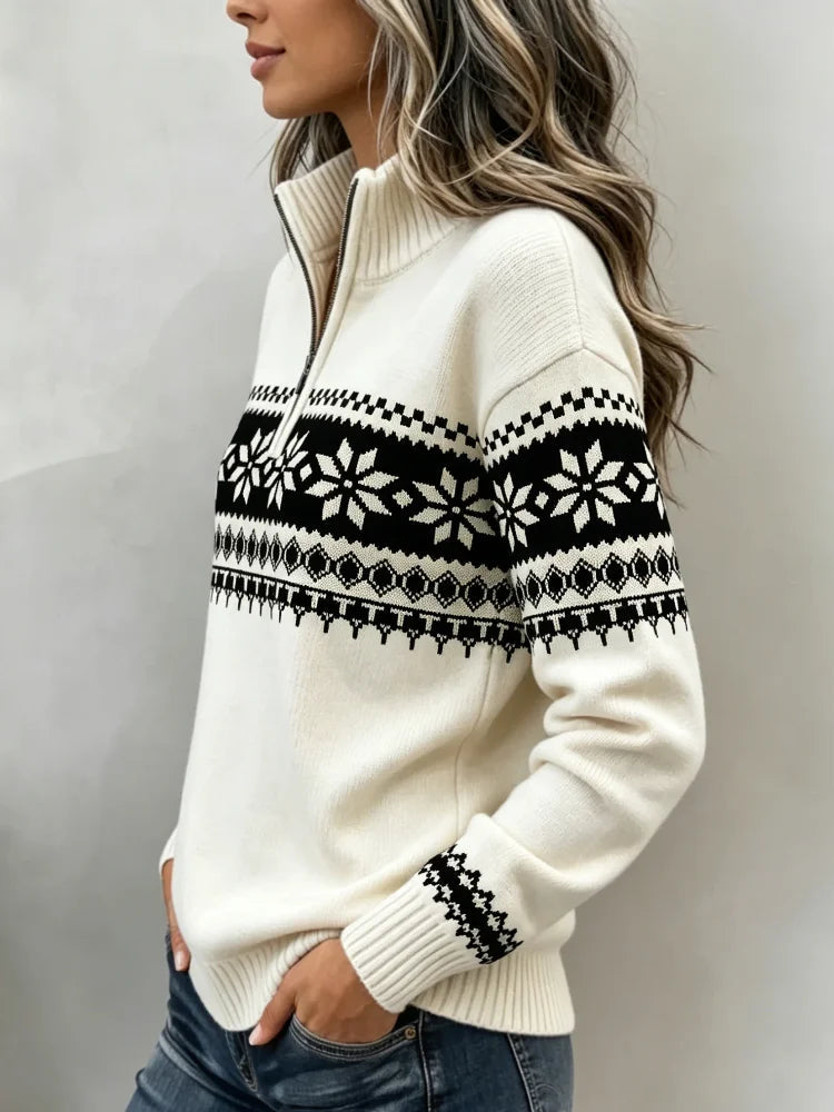 Women's Fair Isle Half Zip Jumper