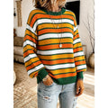 Women's Multi Stripe Ribbed Knit Jumper