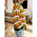 Women's Multi Stripe Ribbed Knit Jumper
