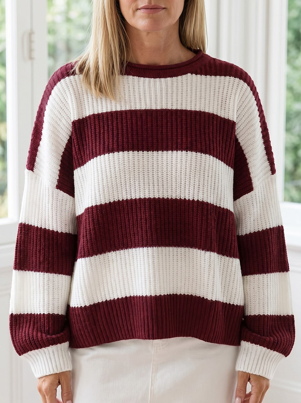 Women's Oversized Chunky Knit Stripe Jumper