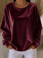 Women's Round Neck Brushed Sweatshirt Top