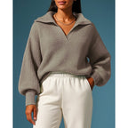 Women's V Neck Drawstring Hooded Jumper