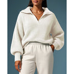 Women's V Neck Drawstring Hooded Jumper