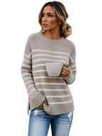 Women's Wide Stripe Side Split Knit Jumper