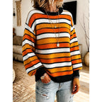 Women's Multi Stripe Ribbed Knit Jumper