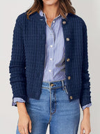 Women's Waffle Knit Cardigan for Autumn