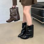 Women's Winter Studded Slouch Cowboy Boots