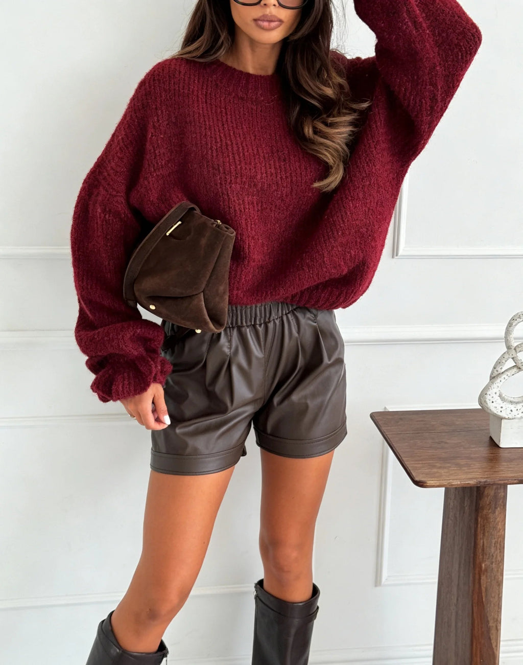 Women's Textured Round Neck Knit Jumper