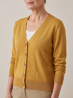Women's Ribbed Hem V Neck Cardigan