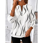 Women's Floral Graphic Zip Neck Jumper