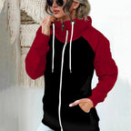 Women's Contrast Raglan Sleeve Zip Through Hoodie