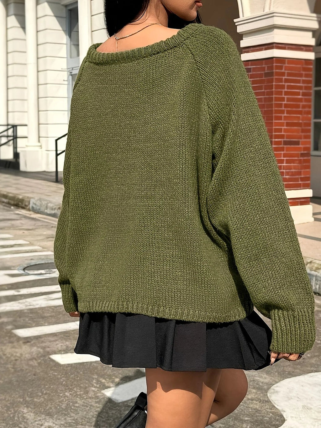 Women's Chunky Knit Bardot Neck Slouch Jumper