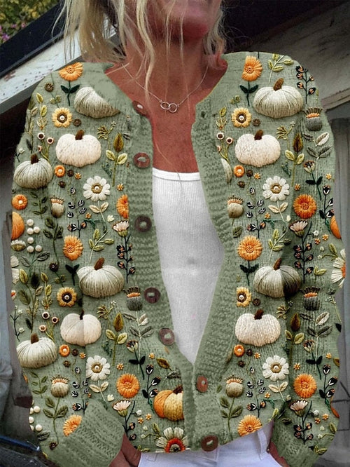 Women's 3D Floral Chunky Cardigan