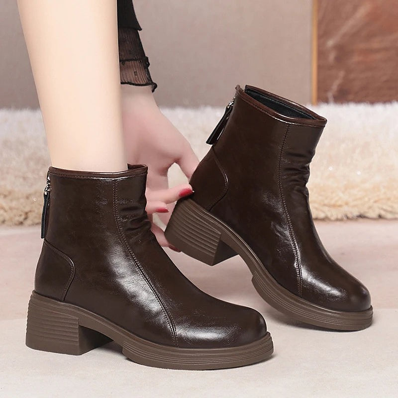 Women's Ruched Platform Heeled Boots
