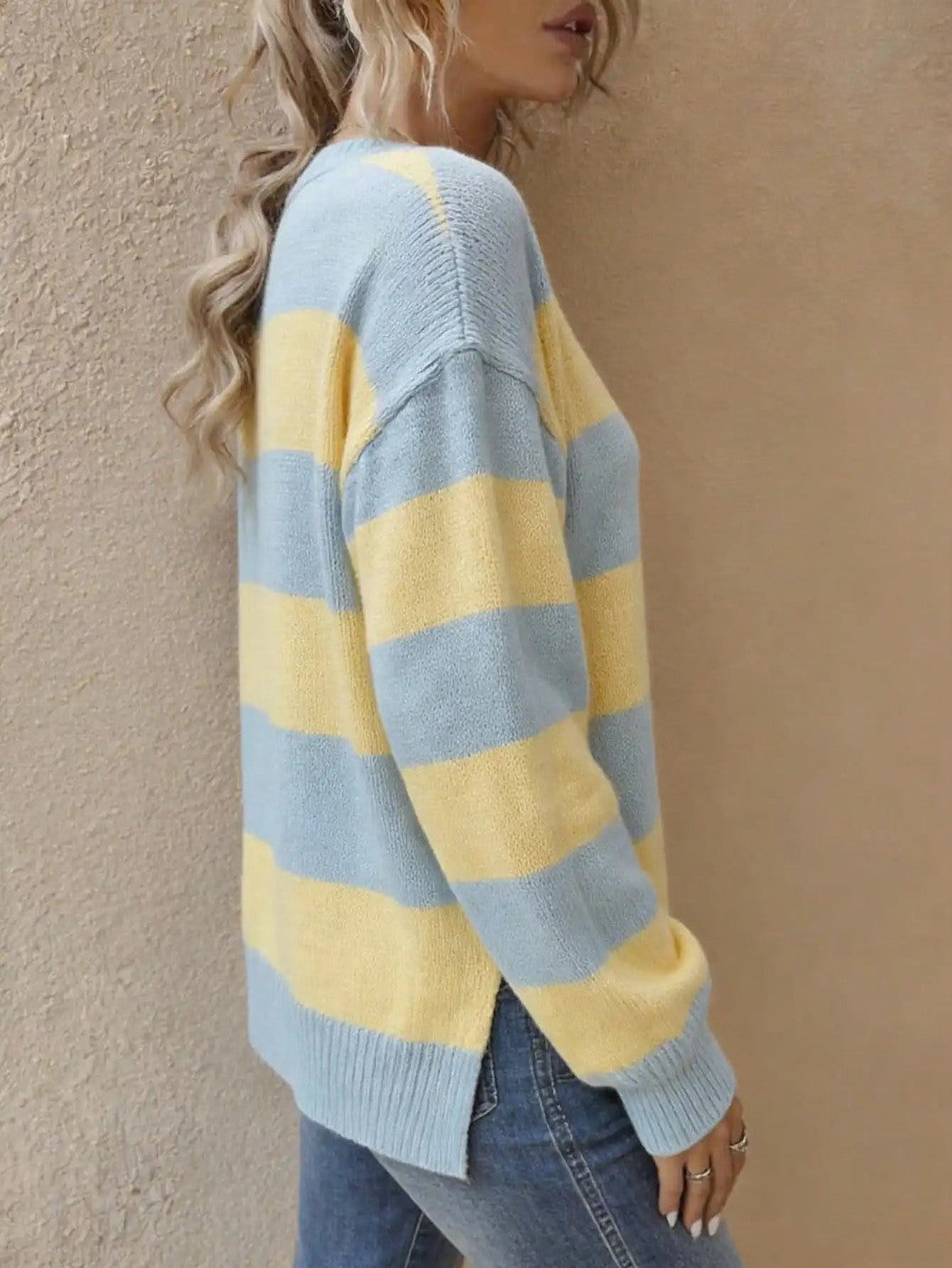 Women's Bold Stripe Oversized Crew Neck Jumper