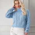Women's Chunky Cable Polo Neck Jumper