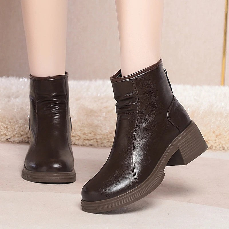 Women's Ruched Platform Heeled Boots