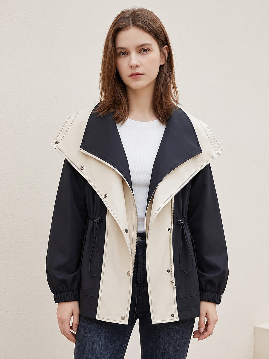 Women's Oversized Windbreaker with Collar