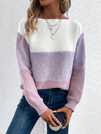 Women's Wide Stripe Bardot Neck Knitted Jumper