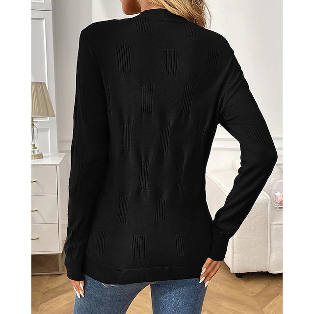 Women's Plain Pullover Hoodie with Ribbed Cuffs