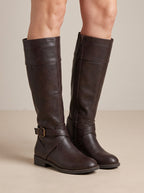 Women's Low Heel Buckle Riding Boots